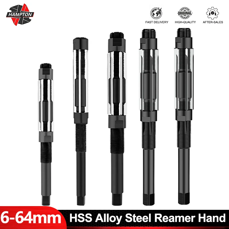 

1PC 6mm-64mm Adjustable Hand Reamer HSS Alloy Steel Reamer Hand Reamer Machine Cutting Tools for Aluminum Cast Iron Copper Alloy