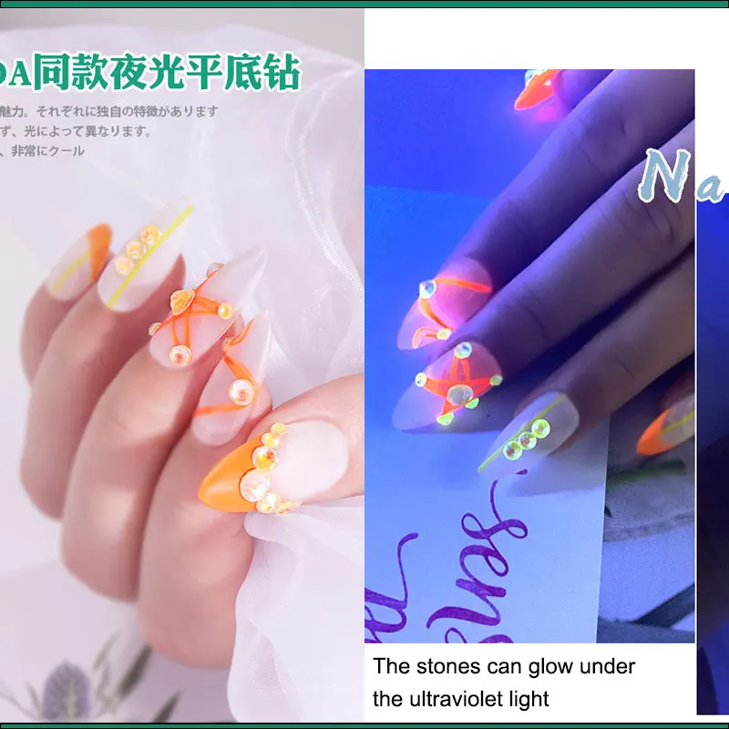 Mix SS6-ss30 Glitter Crystal Neon Non Hotfix Nail s 네일파츠 Crystals Nails Strass Nail Accessories for Nail Art