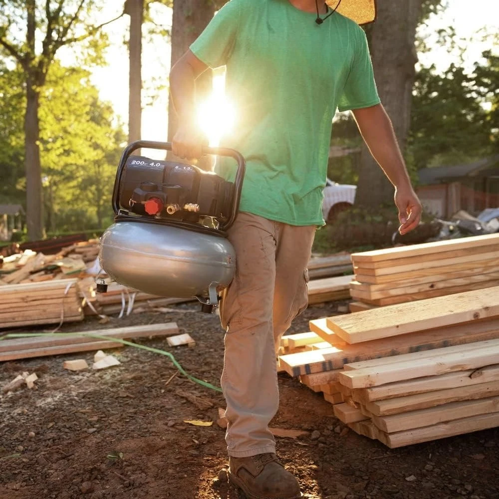 เครื่องอัดอากาศแบบพกพา, เครื่องอัดอากาศแบบพกพา 200 PSI, ถังขนาด 6 แกลลอน, อเนกประสงค์สำหรับงานโครงสร้าง, งานผนัง, ความนิยมใหม่