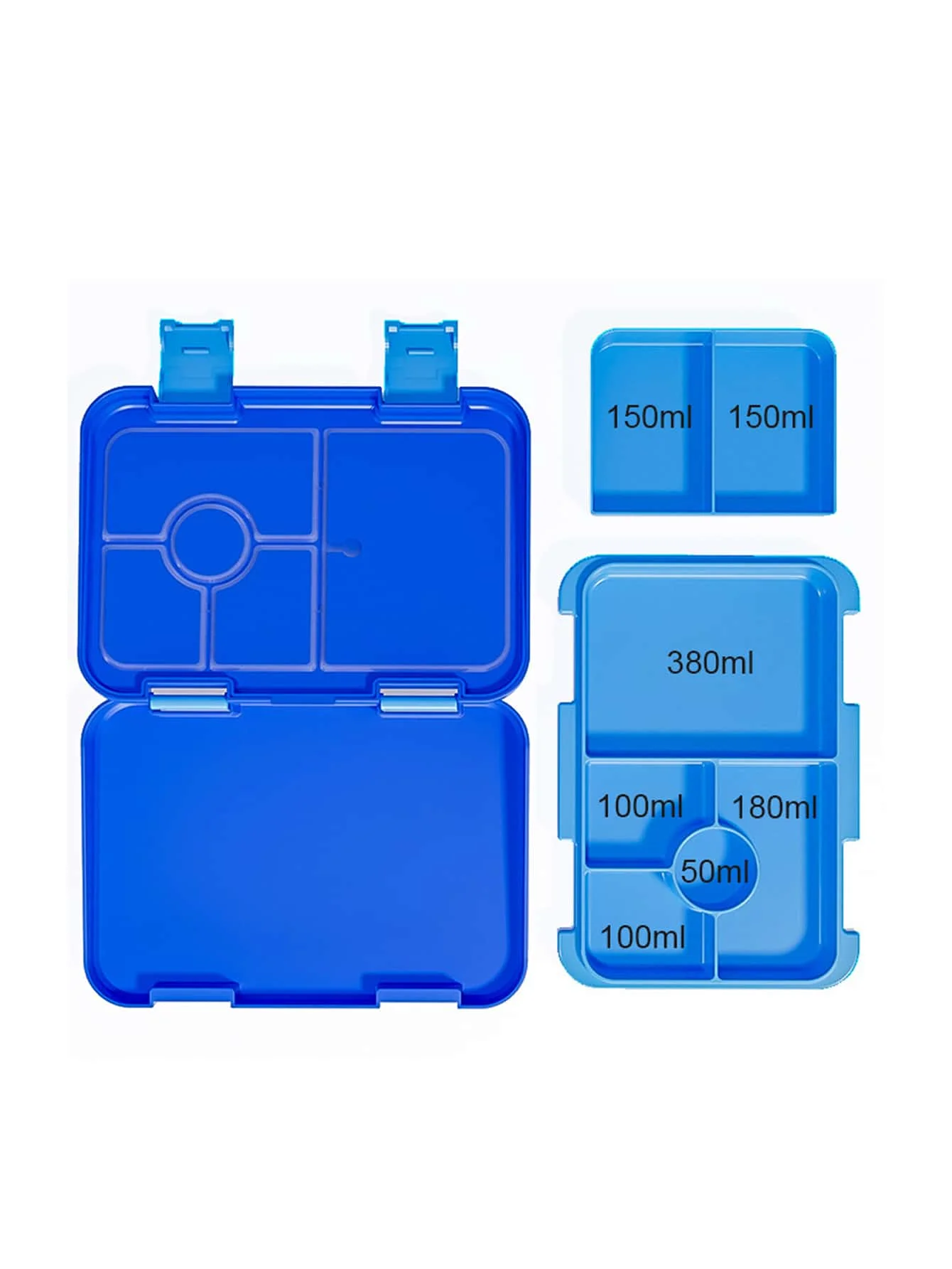 1pc 810ml Large Capacity Double Button Lunch Box, Divided Bento Box, Detachable, Easy to Clean; Easy to Carry, Sealed and Leak
