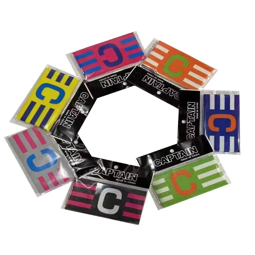 Braçadeira de capitão de futebol aleatória, antiderrapante, ajustável, esportiva, anti-off, visibilidade, braçadeira esportiva, presente de futebol