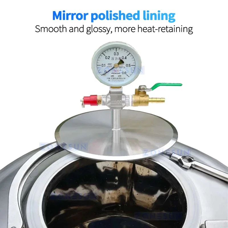 ZONESUN – jauge de pression à température contrôlée, réservoir de Fermentation, équipement de Production pour la fabrication d'alcool et de bière, ZS-NJJ01