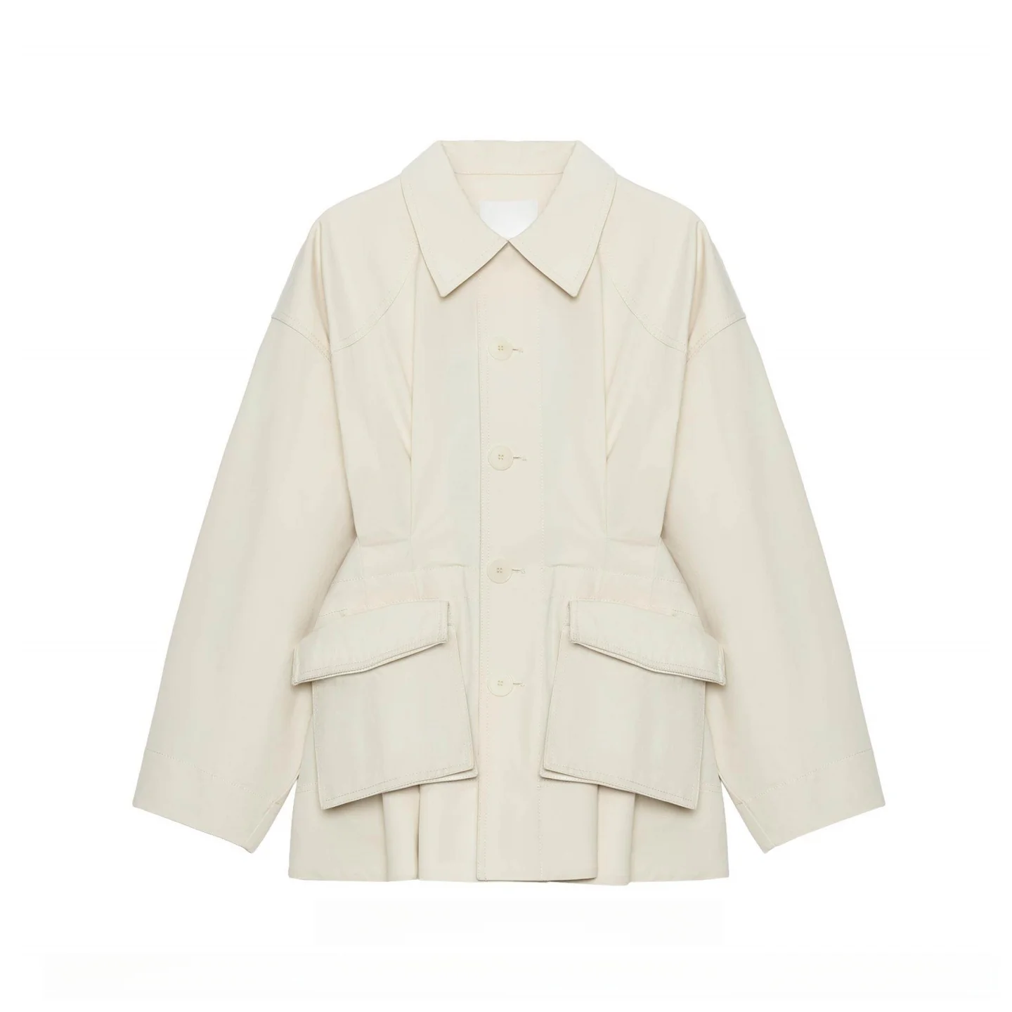 Fashionable Casual Style Women's Long Sleeve Turn-down Collar Waist-cinched Coat New Summer 2026 Versatile Cotton Blend Outer...