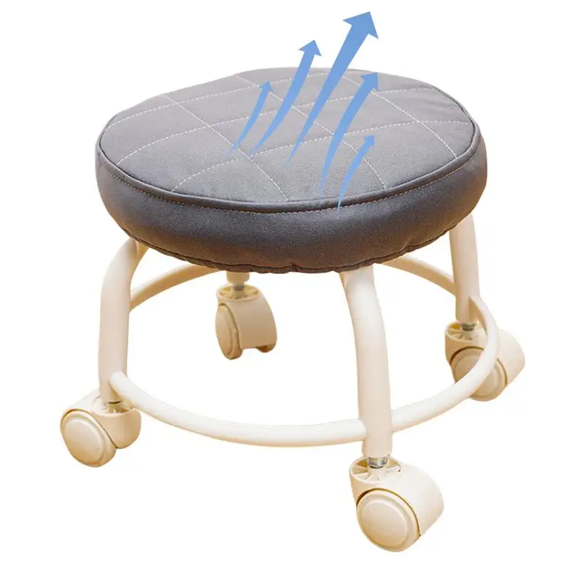 

Round Rolling Stool 360 Swivel 30cm Seat Diameter Bar Salon Stool Multifunctional Rotating Rolling Stool home office accessories