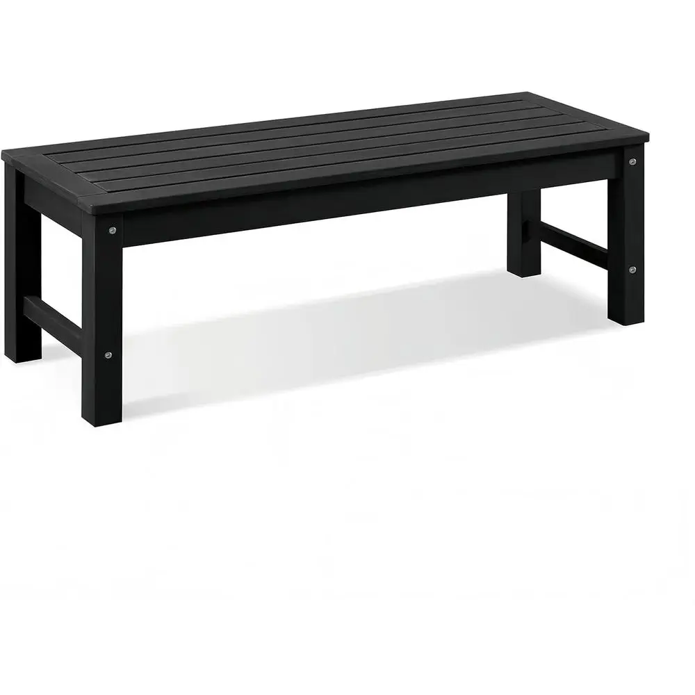 

2-Person Weather-Resistant Outdoor Bench, Durable Poly Lumber, No Rot or Fade, Ideal for Gardens, Porches, Parks - Black