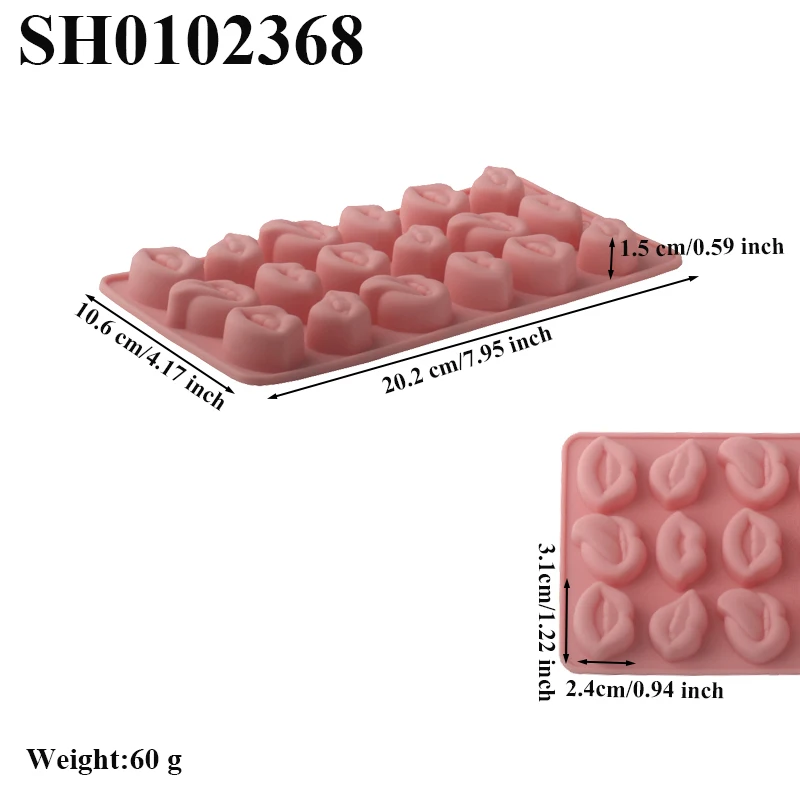 18 Cells Funny Mouth Shaped Silicone Chocolate Mold Ice Cube Tray French Mousse Cake Molds DIY Cookie Mold Dessert Baking Tools