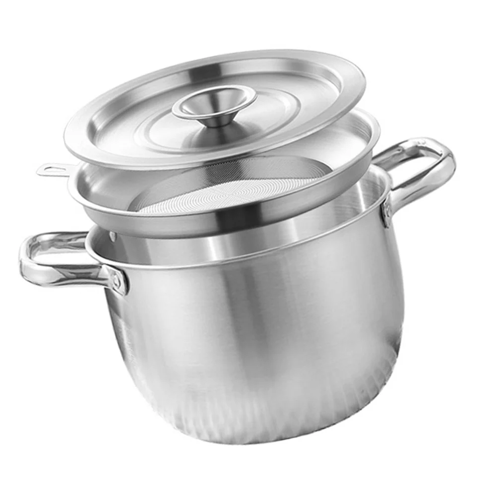 

Stainless Steel Oil Pot Fine Mesh Strainer Bacon Grease Container Oil Storage Kitchen Grease Strainer Jug Bacon Fat Container