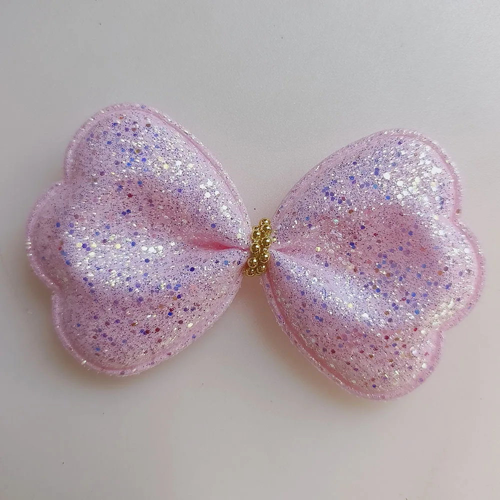 10Pcs /lot 10*6cm   shiny  bow  Applique for DIY Clothes Hat Headwear Patch Sewing Crafts Gloves Socks Decoration