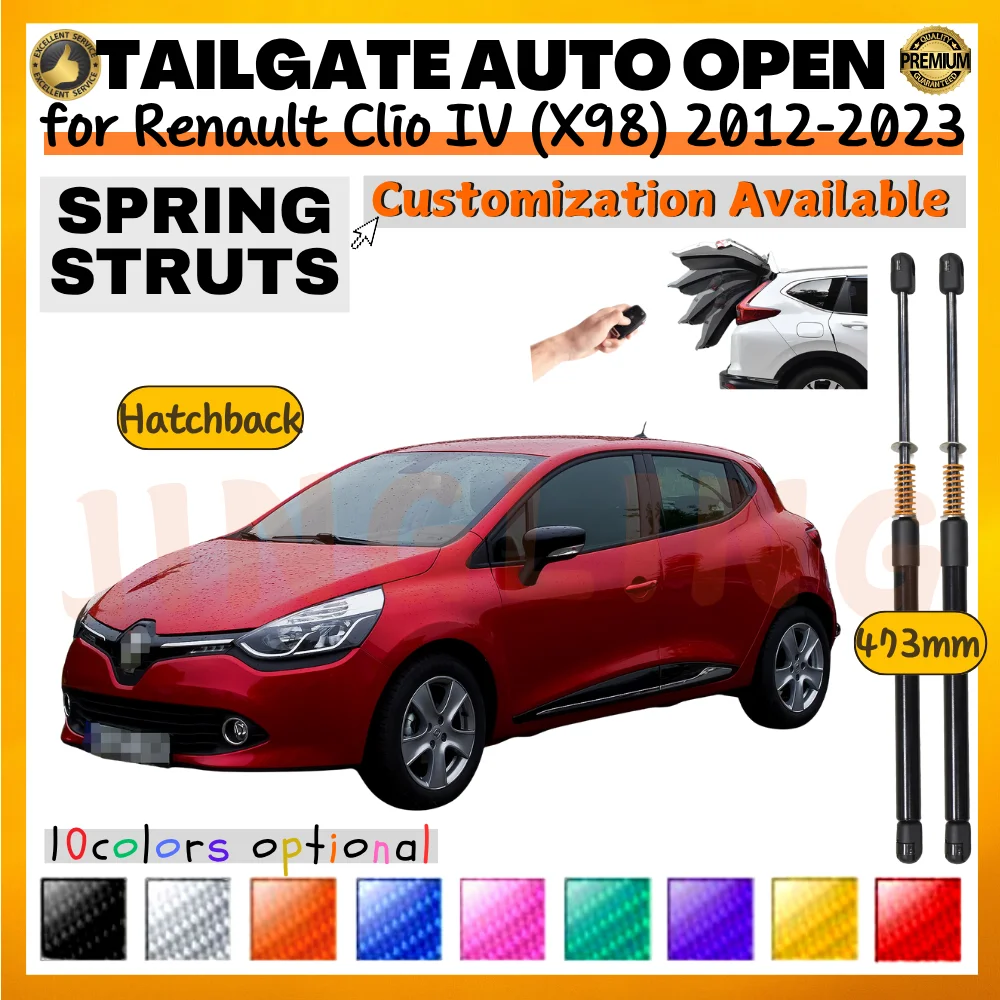 Qté (2) entretoises de coffre avec ressort pour Renault Clio IV (X98) hayon 2012-2023 473MM supports de levage de hayon arrière amortisseurs