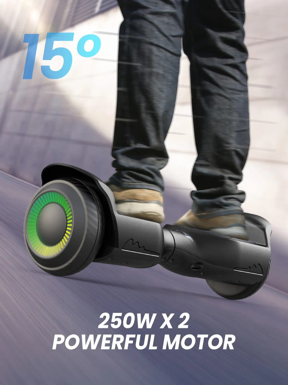 Auto balanceamento Hoverboard para crianças, todo o terreno, luz led, alto-falante bluetooth, 6,5