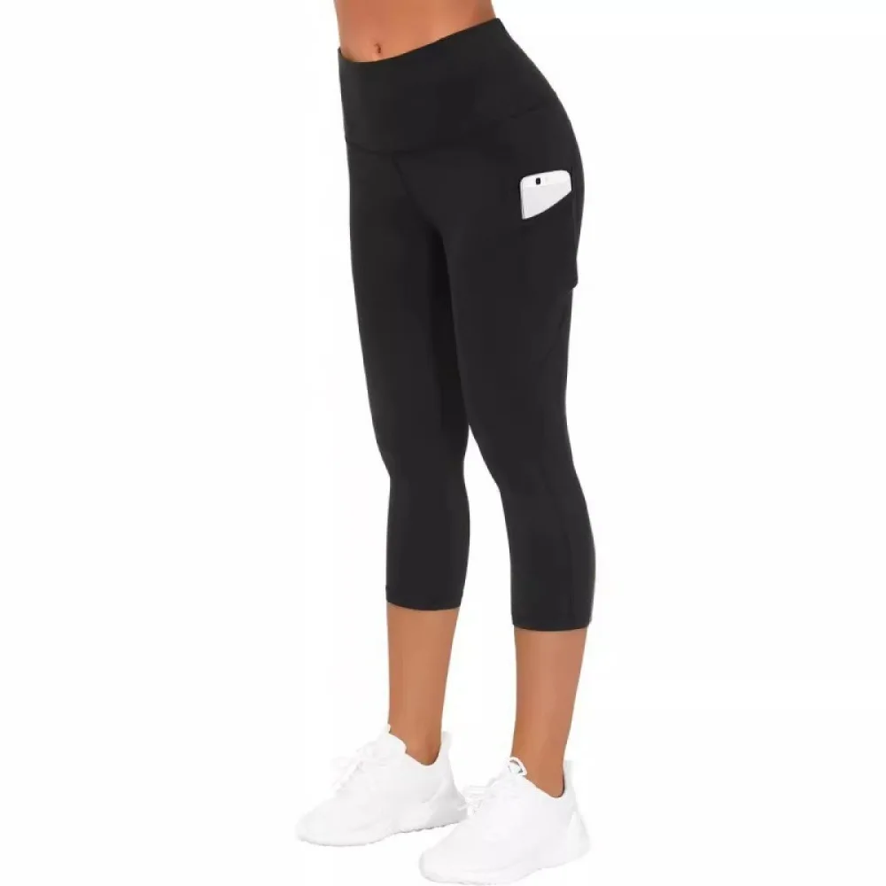 Womens Yoga Leggings High Elastic Fitness Tights Quick Dry Sports Gym Running Cropped Slimming Workout Athletic Pants Breathable