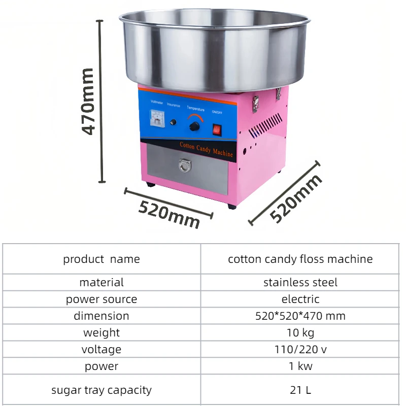Máquina eléctrica automática de algodón de azúcar de acero inoxidable, enchufe comercial, Radio, máquina de malvavisco, 110V, 220V