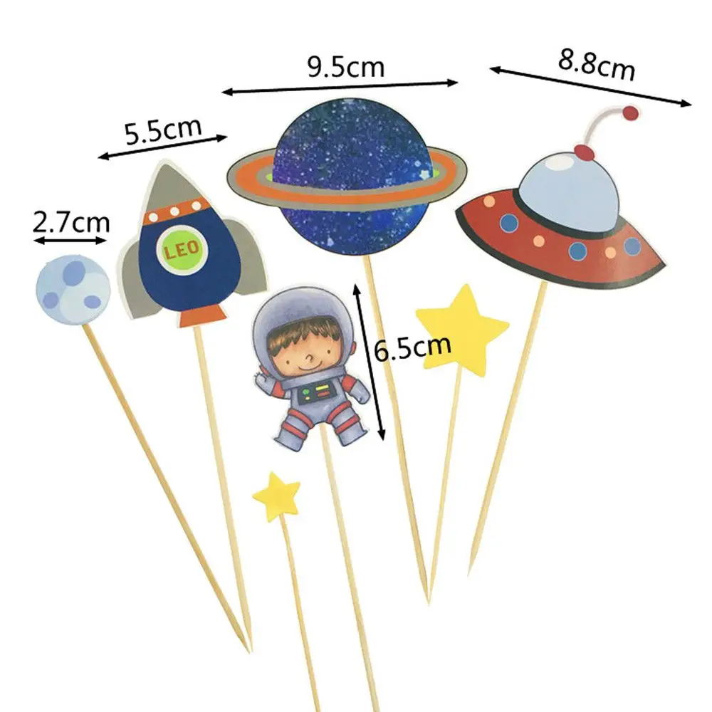 7pcs/9pcs Homemade planet cake Toppers Outer Space Cupcake Toppers Astronaut Solar System Cupcake Decorations for Boys Girls