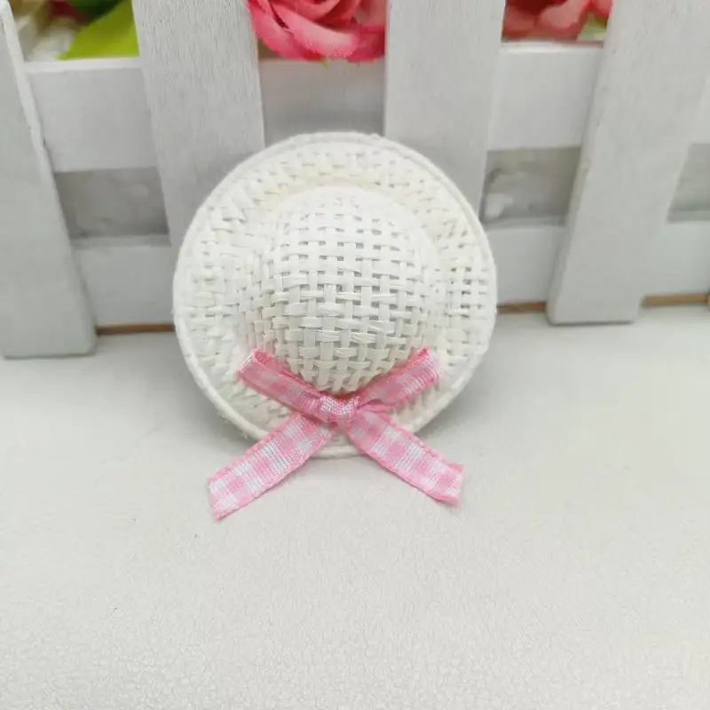 Sommer-Themen Mini-Strohhut-Haarspangen & Haargummis, weiche Pastell-Gingham-Schleifen für Mädchen, Haardekoration für Outdoor-Aktivitäten – Detail 8