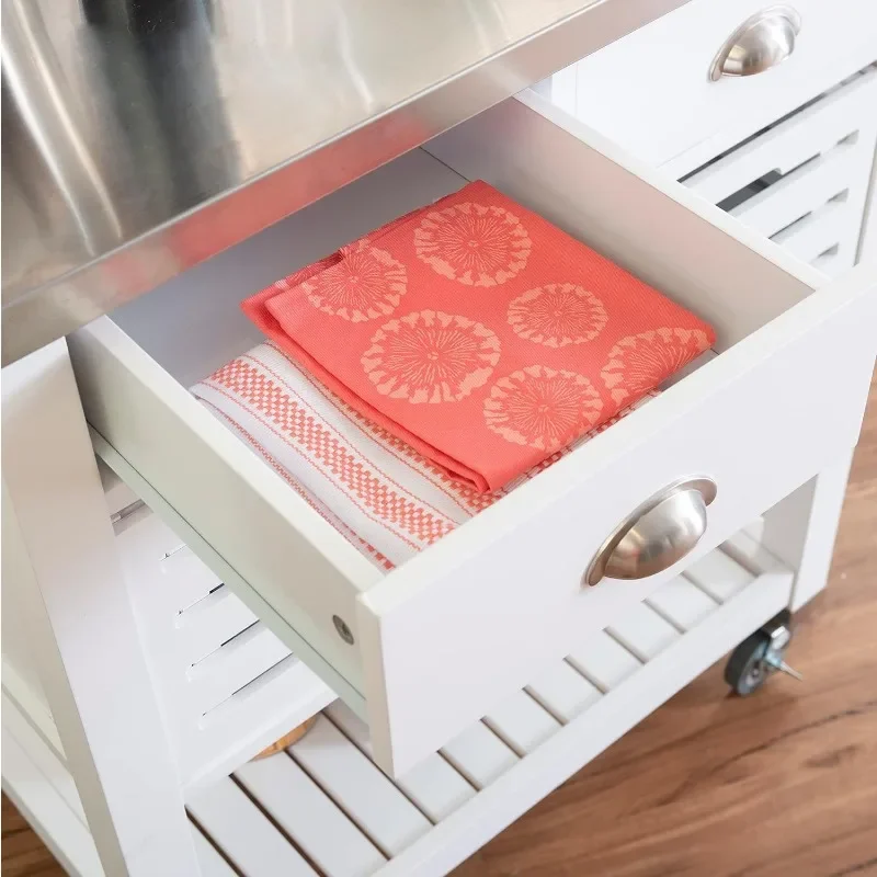 Linon Hudson White Kitchen Cart,