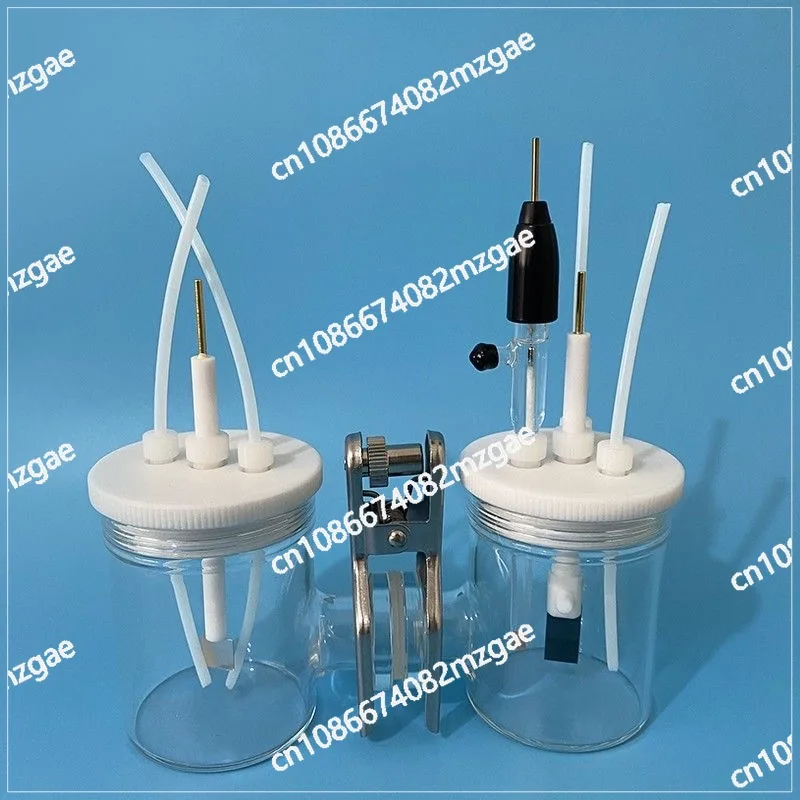 

Chemical Electrolysis Ion Exchange Cup 30-300ML H-type Replaceable Membrane Sealed Electrolytic Cell CHI2010-S