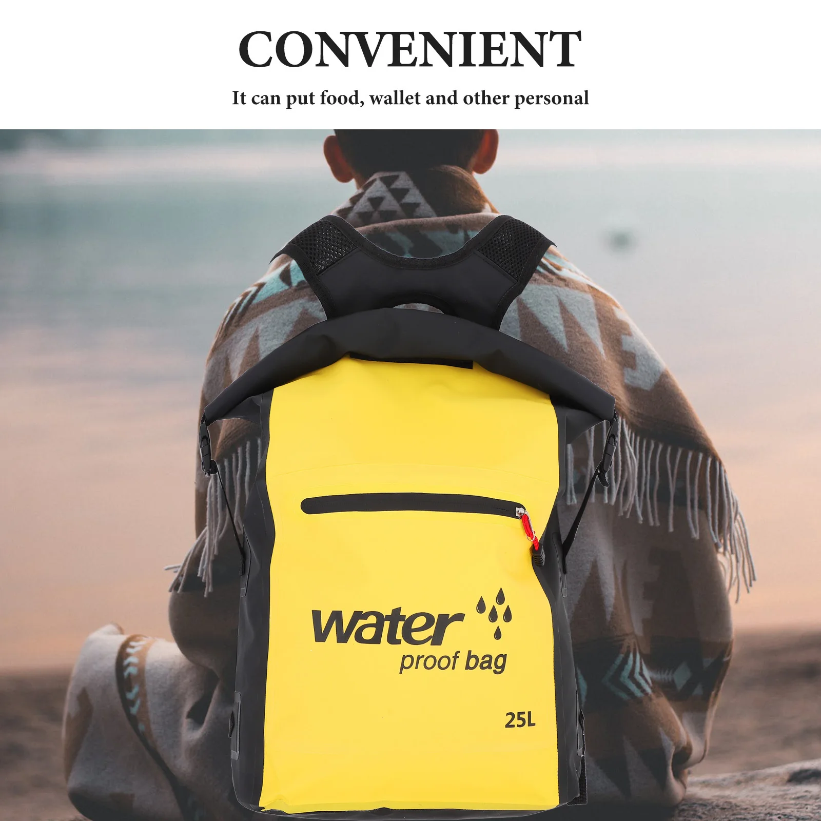 25L حقيبة شاطئية مقاومة للماء حقيبة جافة عائمة احترافية للمغامرات الخارجية الانجراف التخييم المشي لمسافات طويلة منظم معدات السباحة #3