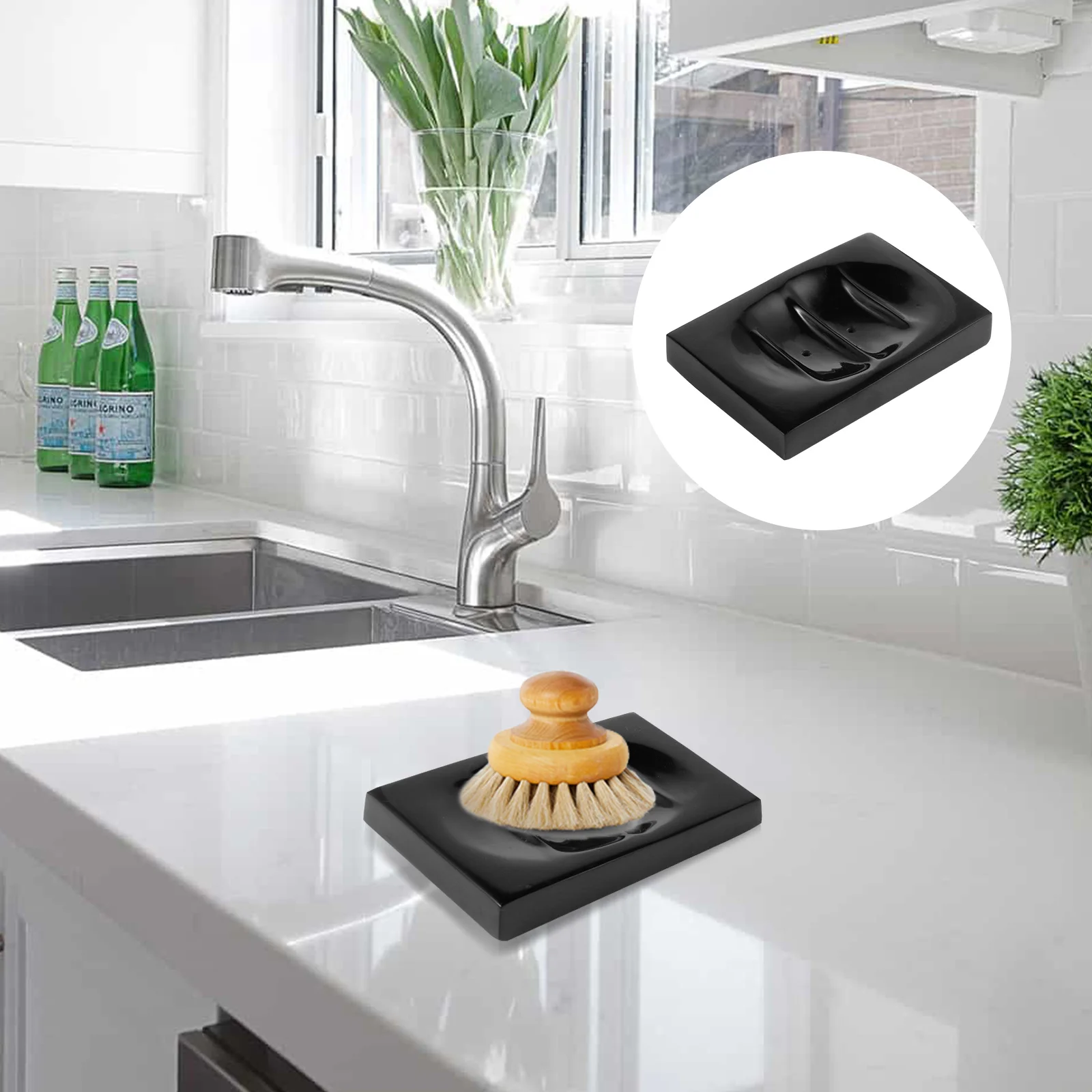 

European Style Resin Soap Dish Holder Waterproof Scratch-Proof Bathroom Kitchen Tray for Bar Soap Decorative Soaps Jewelry Key