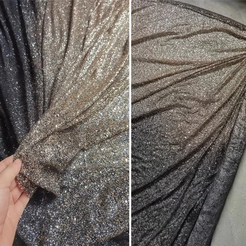 

Ткань «Черное золото» с полным покрытием из страз, блестящая сетка для рукоделия, фонов для фотосъемки, креативных платьев, оптовая продажа