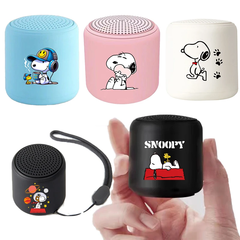 Snoopys Bluetooth Speaker Mini Wireless Portable Outdoor Loudspeaker Wireless Mini Column 3D Stereo Music Surround Bass Box Mic
