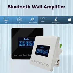 Amplificador de pared con Bluetooth, minidispositivo con tecla táctil, potente sistema de sonido estéreo HiFi para cine en casa, Audio FM, USB, TF, AUX, nuevo