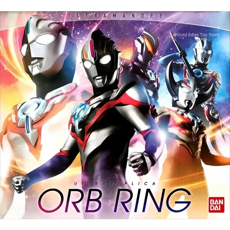 BANDAI Set cincin Transformer Ultraman Orb cincin Orb seri klasik mainan kartu sambung mainan koleksi acusto-optic Ultraman