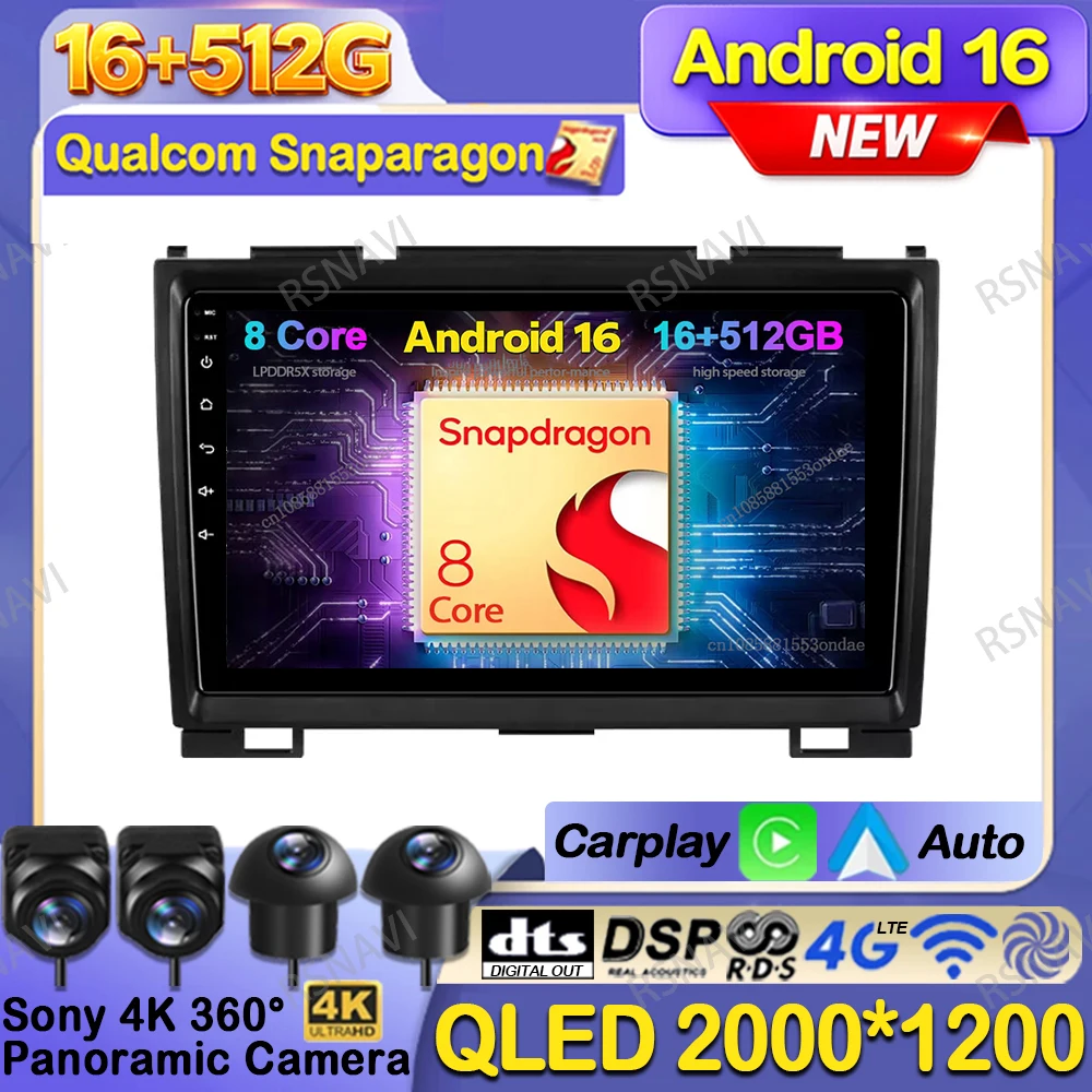 Radio para coche con Android 16, para Haval Hover Great Wall H5 H3 2011 2012-2015 2016, unidad principal DSP, reproductor de vídeo estéreo, Carplay, RDS, DVD para coche