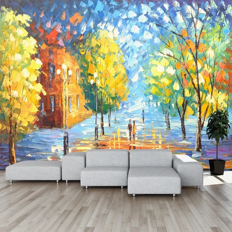 

Custom Wallpaper Any Size Mural Fresh Abstract Street Landscape Oil Painting Background Decorative Wall Covering Papel De Parede