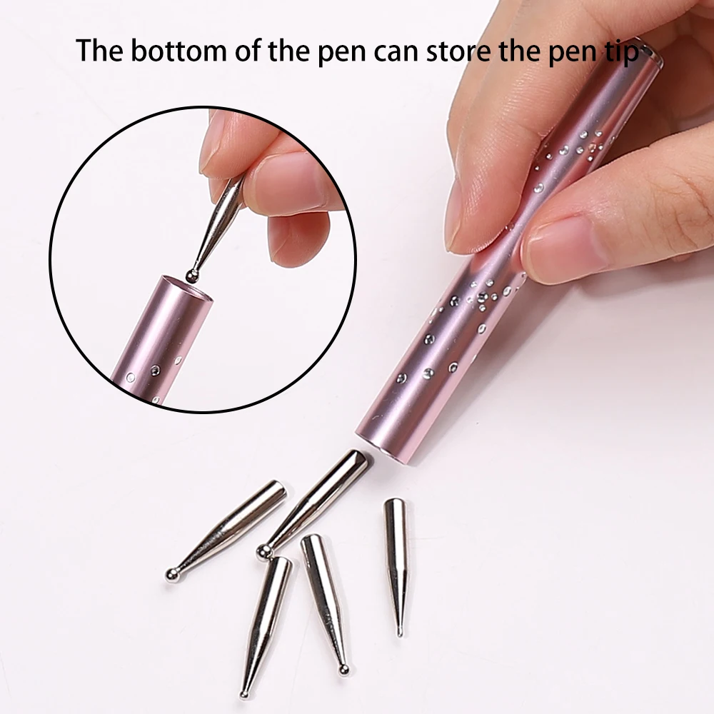 5In1Nail Art Dotting Pen Fountain Pen Tip Painting Drawing Carving Dotting Pen FlatFan Liner Acrylic Gel UV Polish Tool Manicure