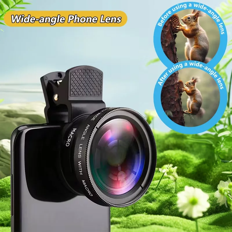 

2 in 1 Phone Camera Lens 12.5X Macro Lens for iPhone 17 16 15 Samsung Google Xiaomi clip on 0.45X Wide Angle Lens HD camera Lens