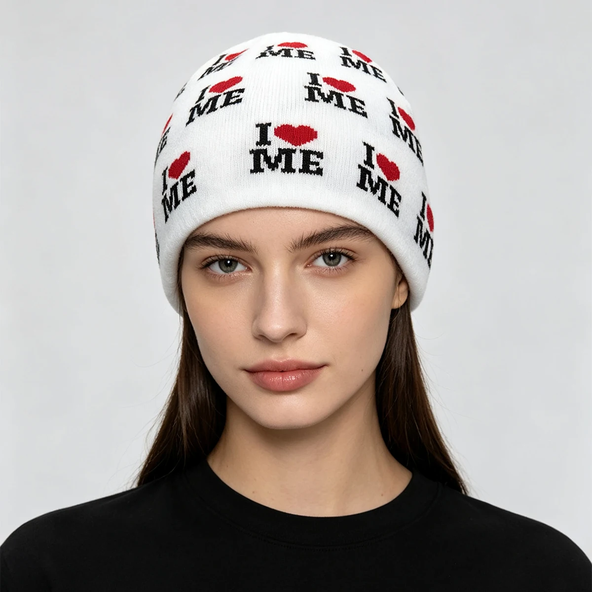 Korean Retro Niche Jacquard Letter Love Knitted Hats New Men Women Warm Casual Versatile Color Block Fashion Personal Beanies 4