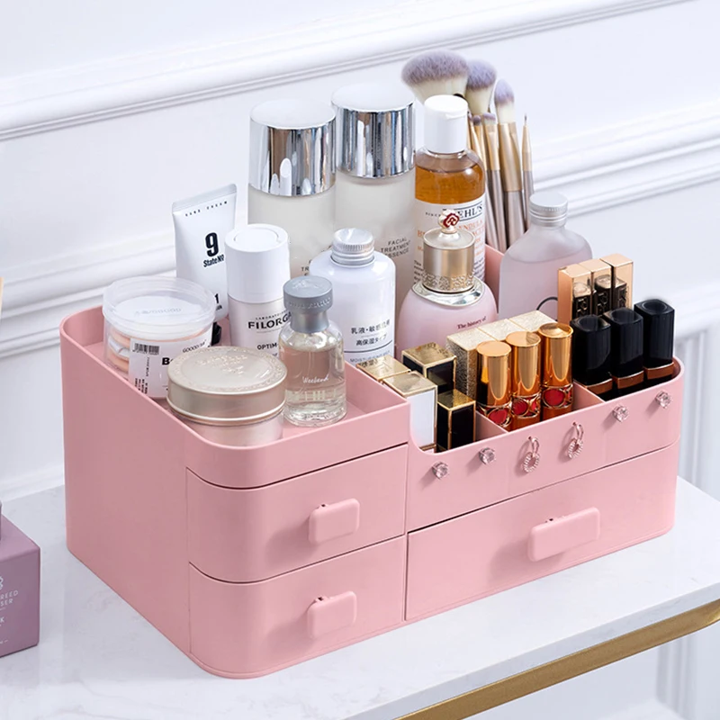 Large Capacity Cosmetic Storage Box Makeup Drawer Organizer Jewelry Nail Polish Makeup Container Desktop Sundries Storage Box