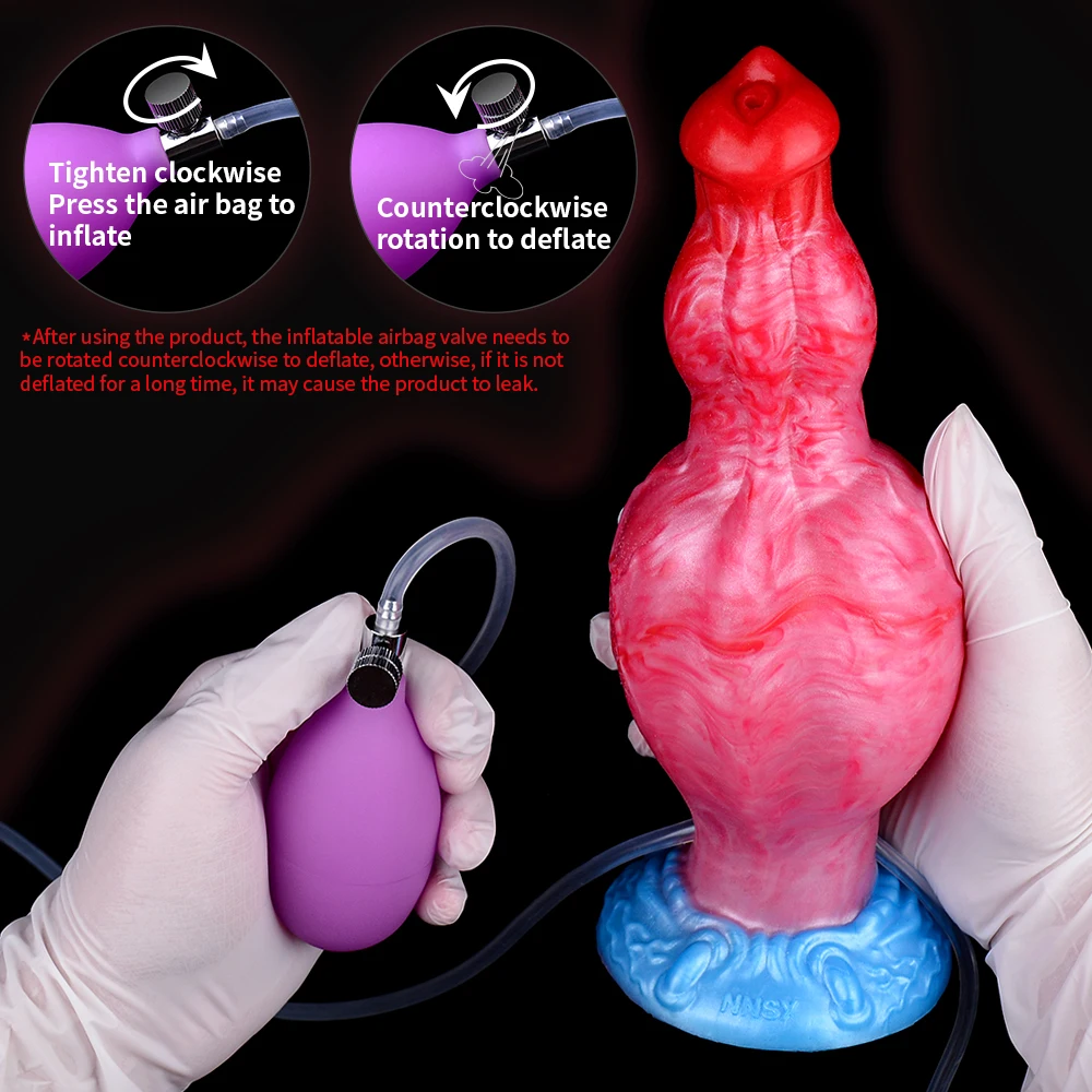 NYOTA-consolador inflable con nudo de perro, masturbador de fantasía para pene, pene de silicona suave, coqueteo, Juguetes sexuales para adultos