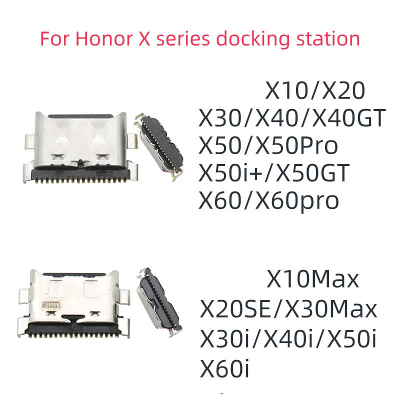 10-100pcs Micro USB Type C Connector Charging tail plug port For HUAWEI HONOR X10 X20 X20SE X30 X40 X50 X60i GT Pro Max