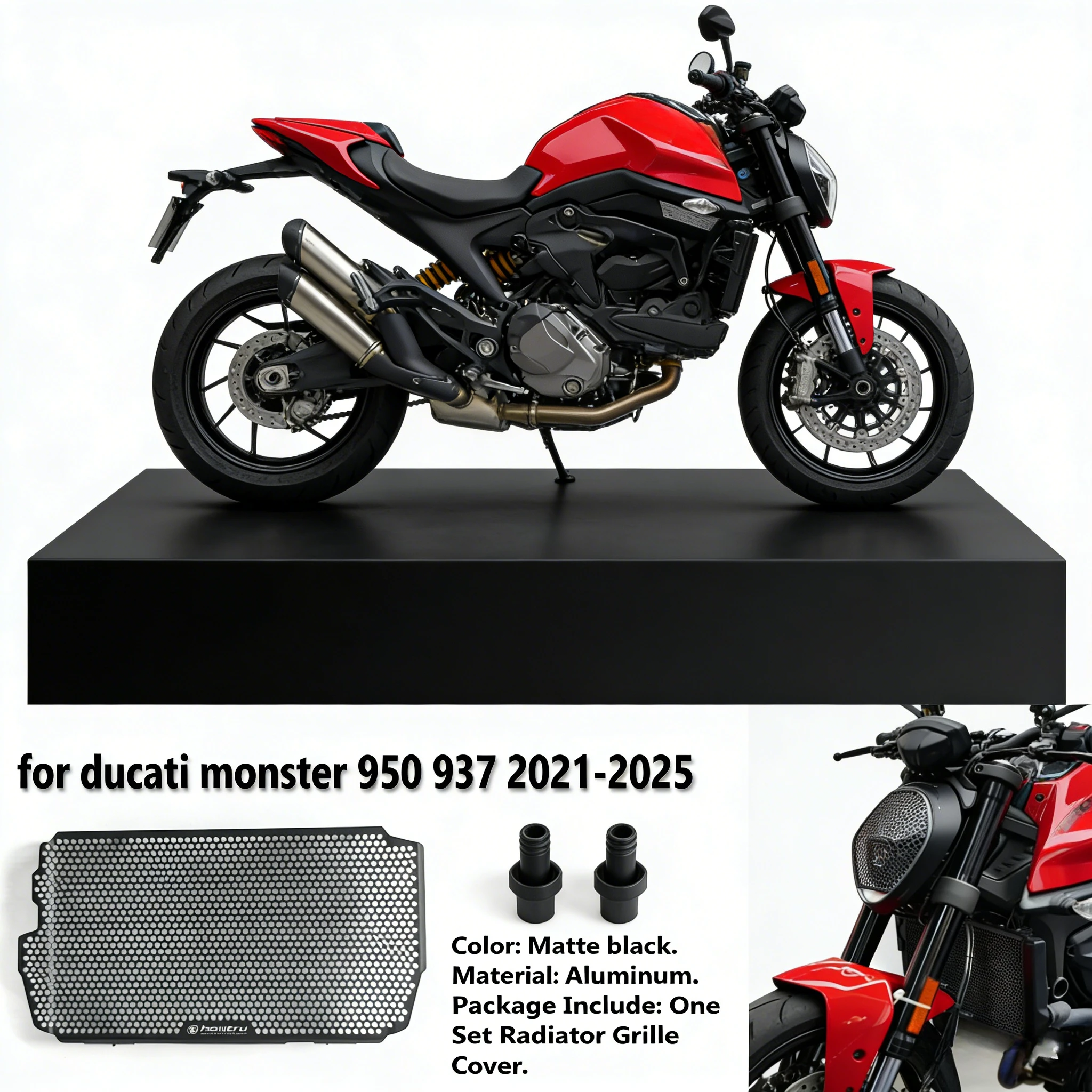 

Защитная решетка радиатора для мотоциклов Ducati Monster 950 937 2021-2025 – Прочный аксессуар для мотоцикла