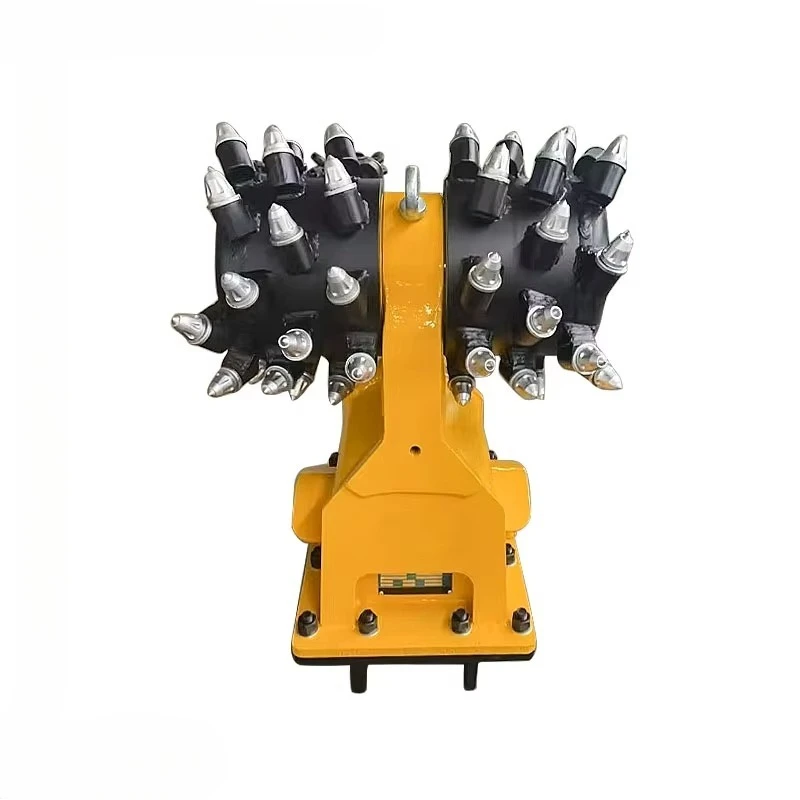 Customized High-Efficiency 360° Rotated Hydraulic Drum Cutter Digger Attachments Stable Excavation Motor Engine Gearbox Bearing