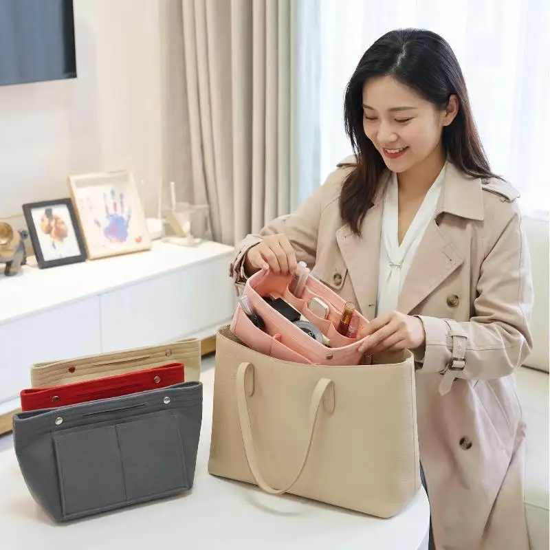 Multifunction Insert Makeup Bag Women Travel Inner Purse Cosmetic Bags For Ladies Portable Storage Organizer Tote