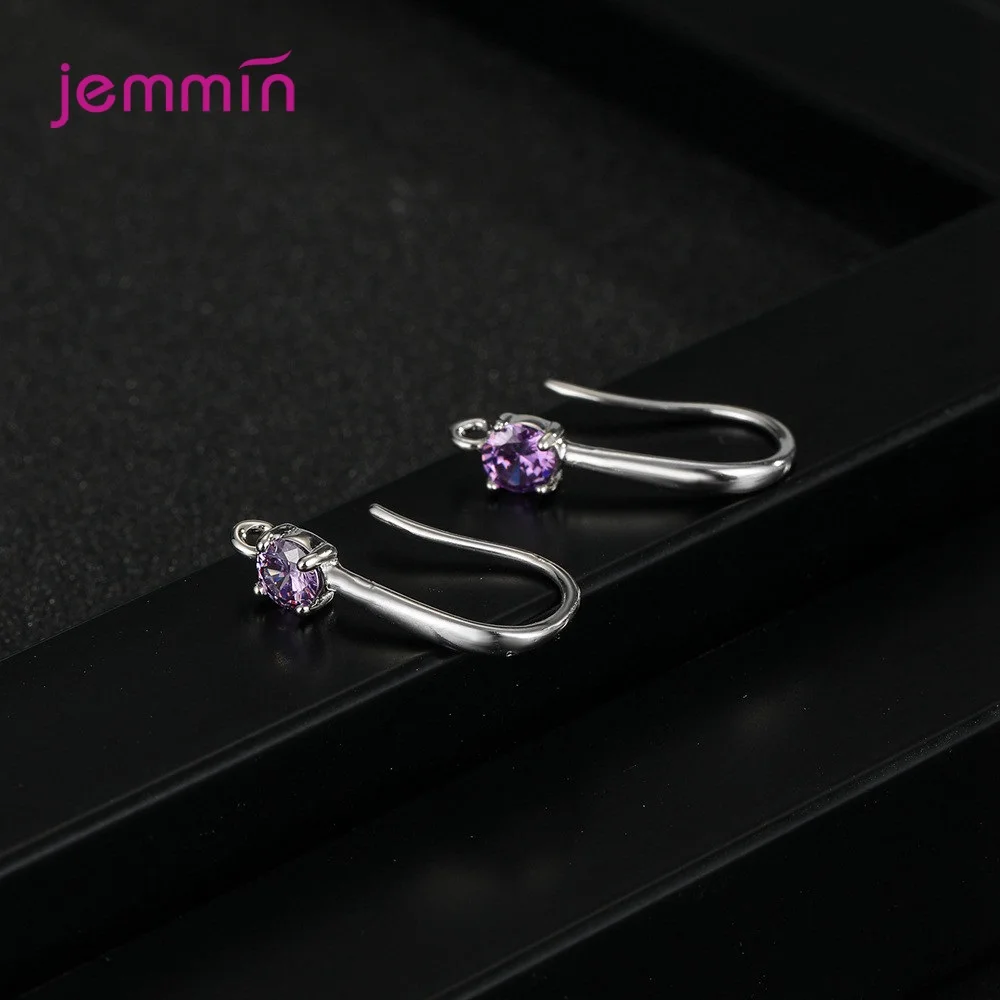 New Arrival Women Genuine 925 Sterling Silver Earrings Cubic Zircon Pendant Drop Dangle Earrings Party Style Piercing Jewelry