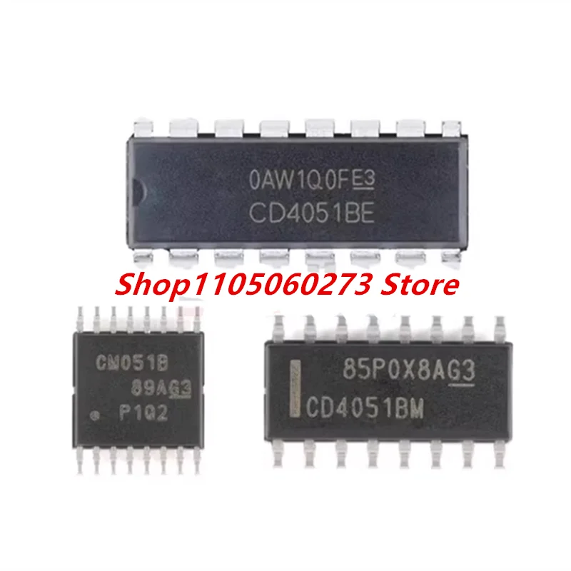 20PCS CD4051BE CD4051BM CD4051BPWR CM051B DIP/SOP/TSSOP multiplexer chip
