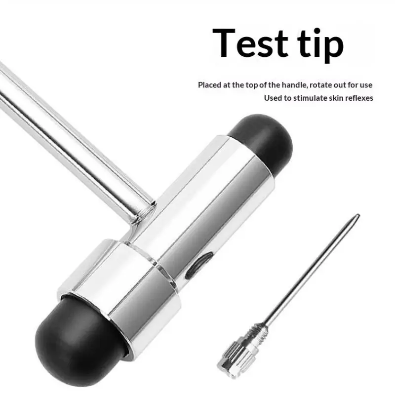 New Stainless Steel  Reflex Hammer With Soft Non Slip Rubber Heads And Accurate Testing Perfect For Doctors Nurses Home