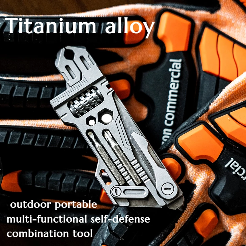 Titanium Alloy Newly Upgraded Wrench Outdoor Portable Multifunctional Self-defense Emergency Combination Tool Adjustable
