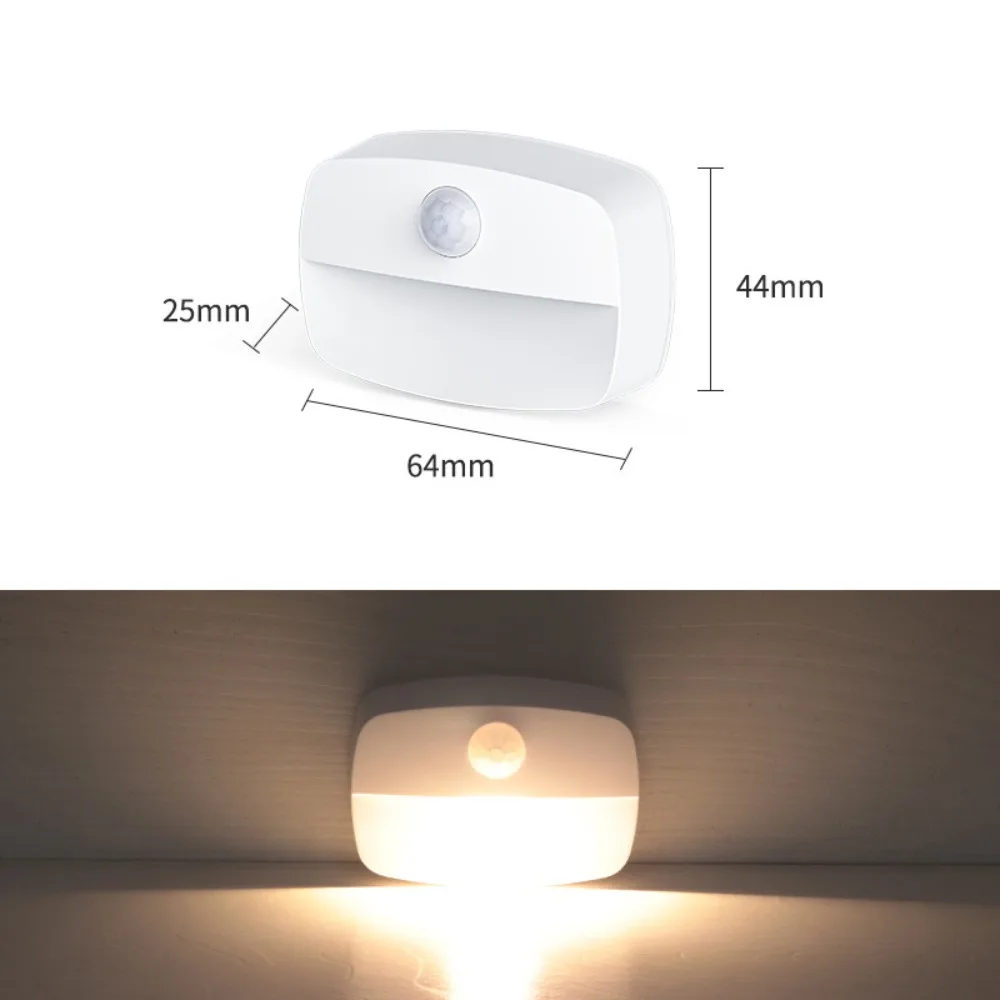 With PIR Motion Sensor LED Induction Light Warm Light Dimmable Motion Detection Light Wireless Battery Powered Cabinet Lights