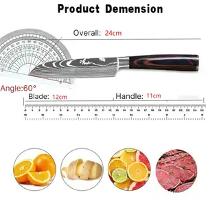 Japanese chef knife, high carbon steel kitchen knives, apricot steel pattern, Santoku fruit cutter, chef knife, kitchen tool 6 Main Sales Japanese Knives - №2