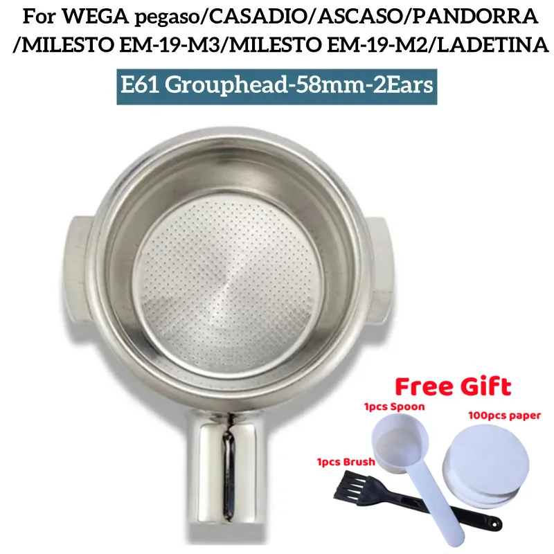 Portafilter Coffee Maker, 58mm Head, WGA Pegaso, MILESTO EM-19-M3, MILESTO EM-19-M2, CASADIO, ASCASO, PANDORRA, LADETINA