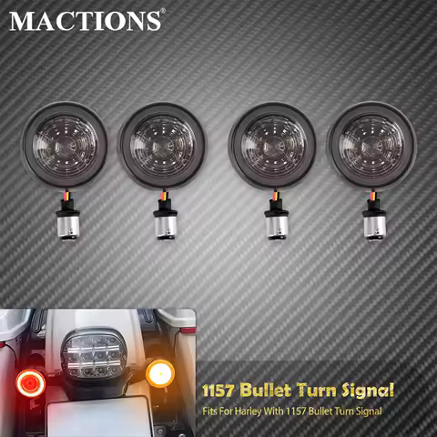 Motorcycle 1157 LED Turn Signal Indicator Light Front Rear Bullet Inserts Lamp For Harley Touring Softail Dyna Sportster XL 883