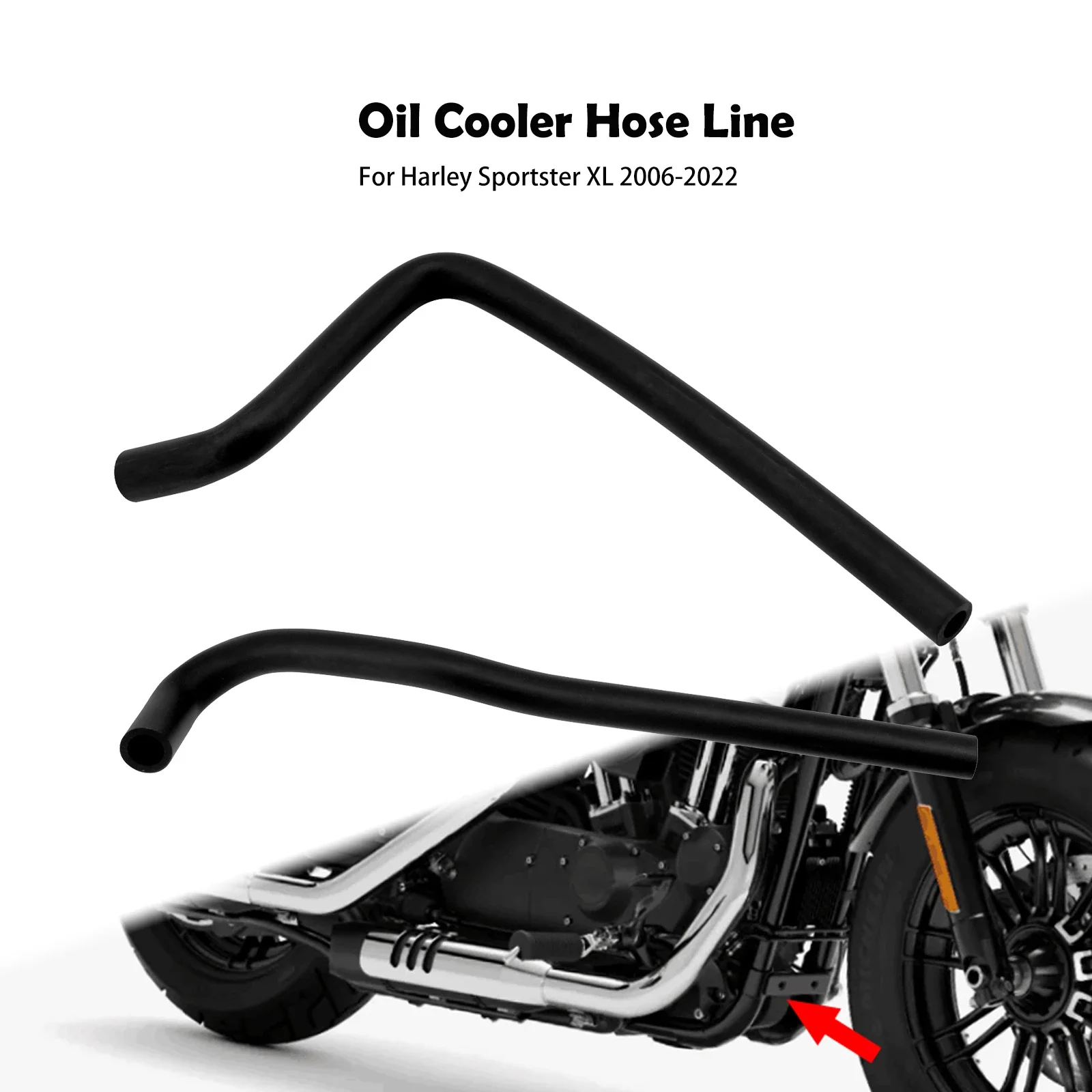 Motorcycle Oil Drain Pipe Oil Cooler Hose Line For Harley Sportster Iron Custom Roadster XL883 Forty Eight XL1200N 72V 2006-2022