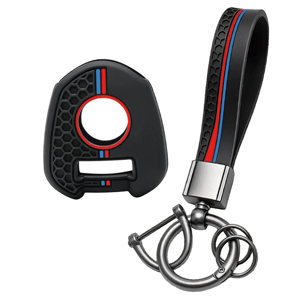 For Honda CB650R CB400 CB500F CB500X CB300R CBR600RR CBR1000RR silicone motorcycle key fob cover with wrist strap and key ring