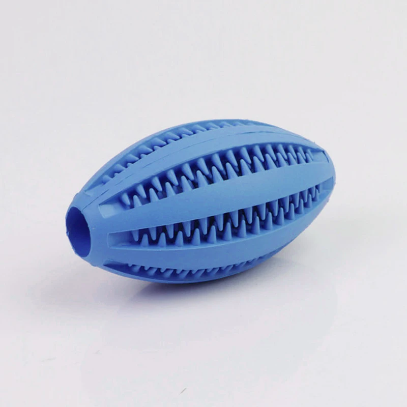 Dog Rubber Leakage Ball Dogs Molar and Teeth Cleaning Chew Balls Training Slow Food Feeder Pet Interactive Funny Rugby Shape Toy