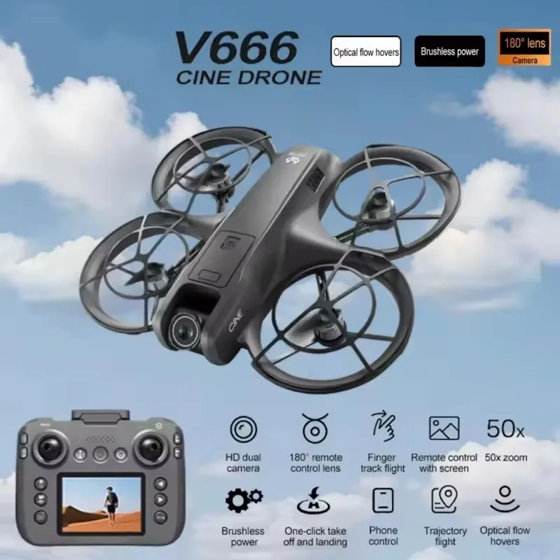 

НОВЫЙ Дрон V666 8K Профессиональный с Wi-Fi 5G, обходом препятствий, бесщеточным двигателем, удержанием высоты, режимом Headless, радиоуправляемый квадрокоптер, игрушка