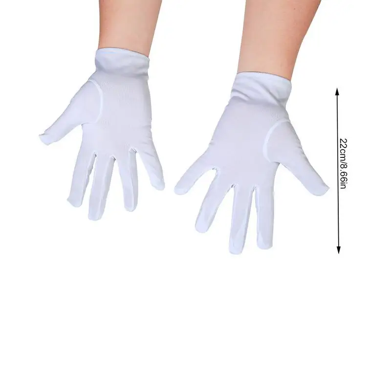 White Cotton Gloves Men Formal Tuxedo Uniform Gloves Honor Guard Parade Ceremony Costume Cosplay